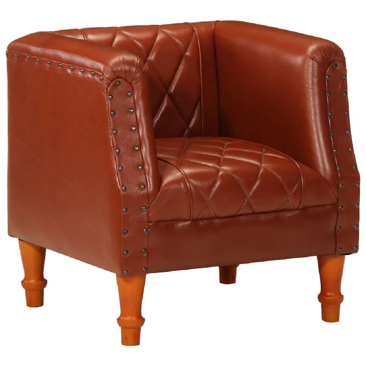 vidaXL Chaise cabriolet - Marron Cuir de chèvre