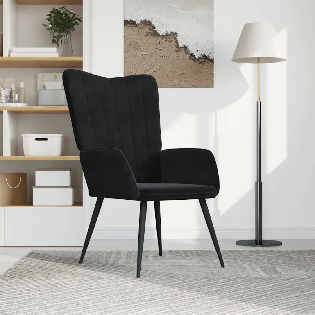 vidaXL Chaise de relaxation - Noir velours