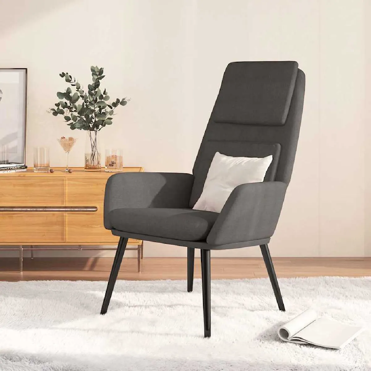 Non Communiqué Gris Foncé Vidaxl Relaxstoel Stof Donkergrijs341313 - Image 3