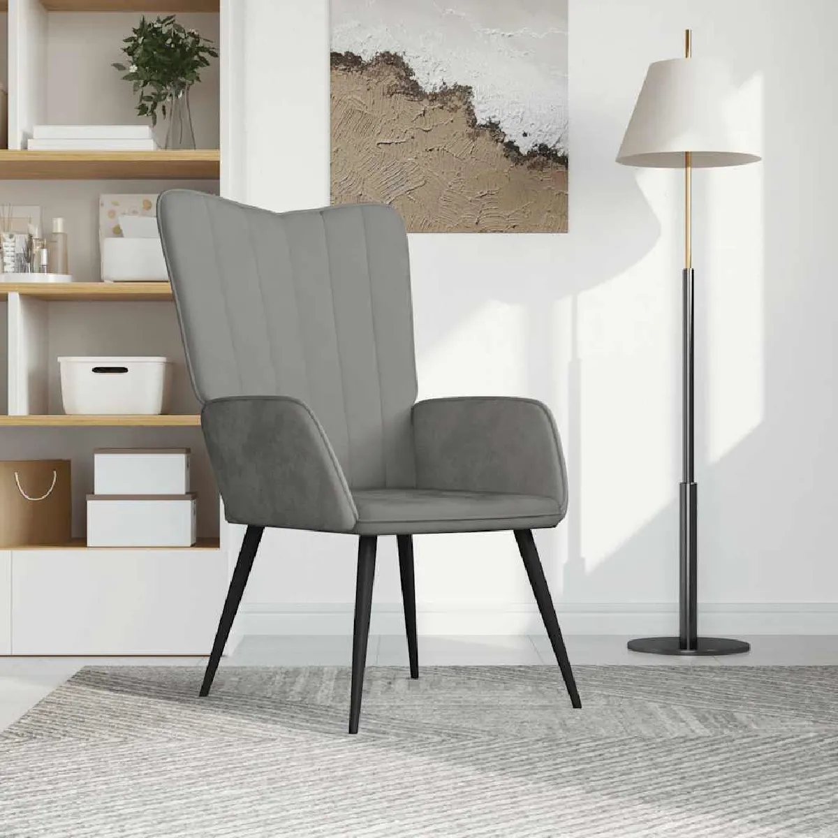 vidaXL Chaise de relaxation - Gris clair