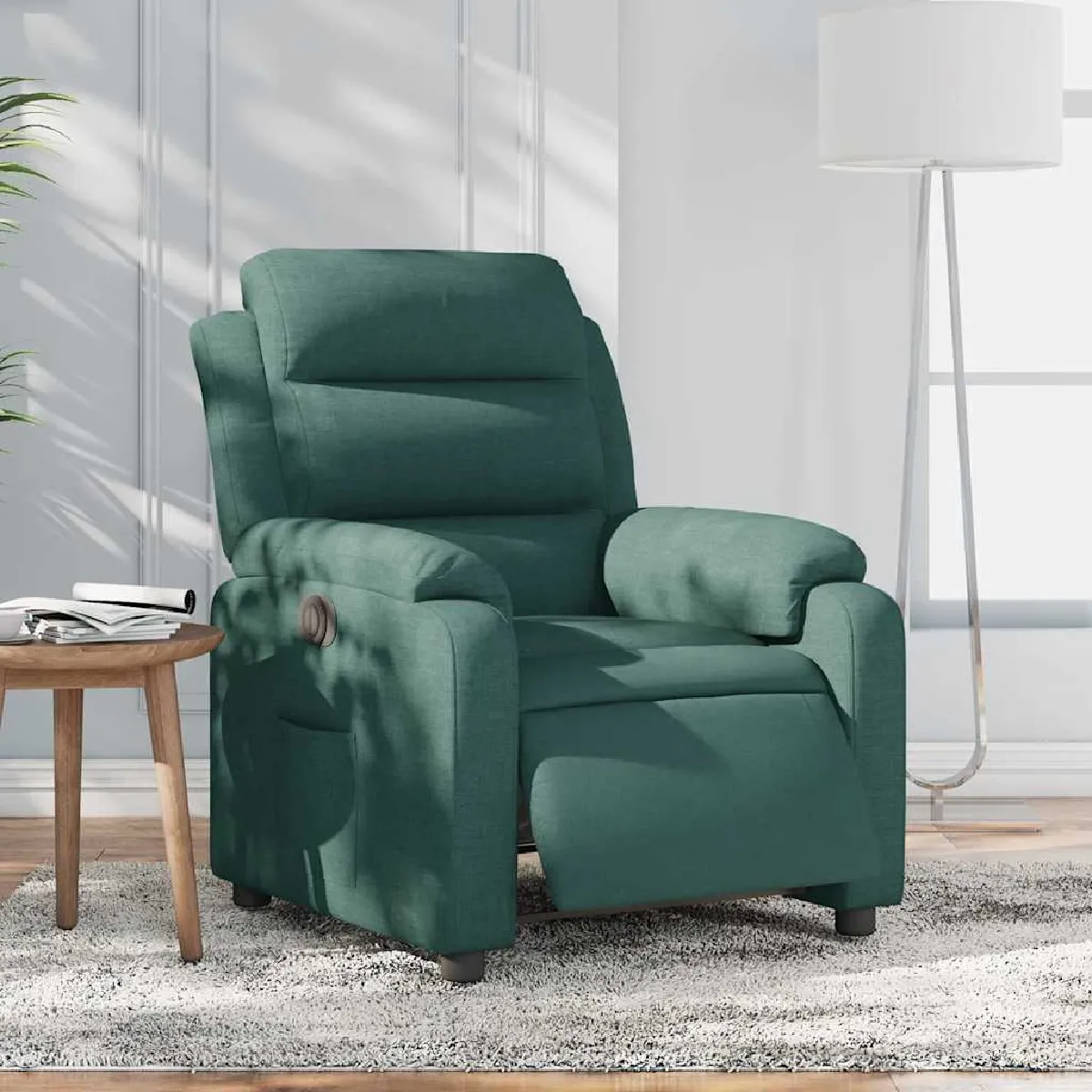 Non Communiqué Vert Vidaxl Fauteuil Réglable Électrique Tissu Foncé - Image 3