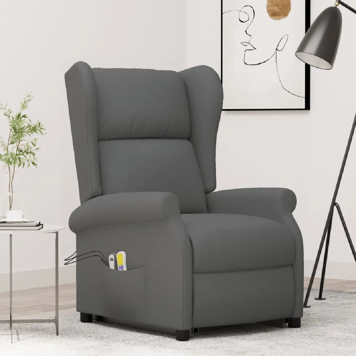 vidaXL Fauteuil de massage inclinable Tissu - vue 8