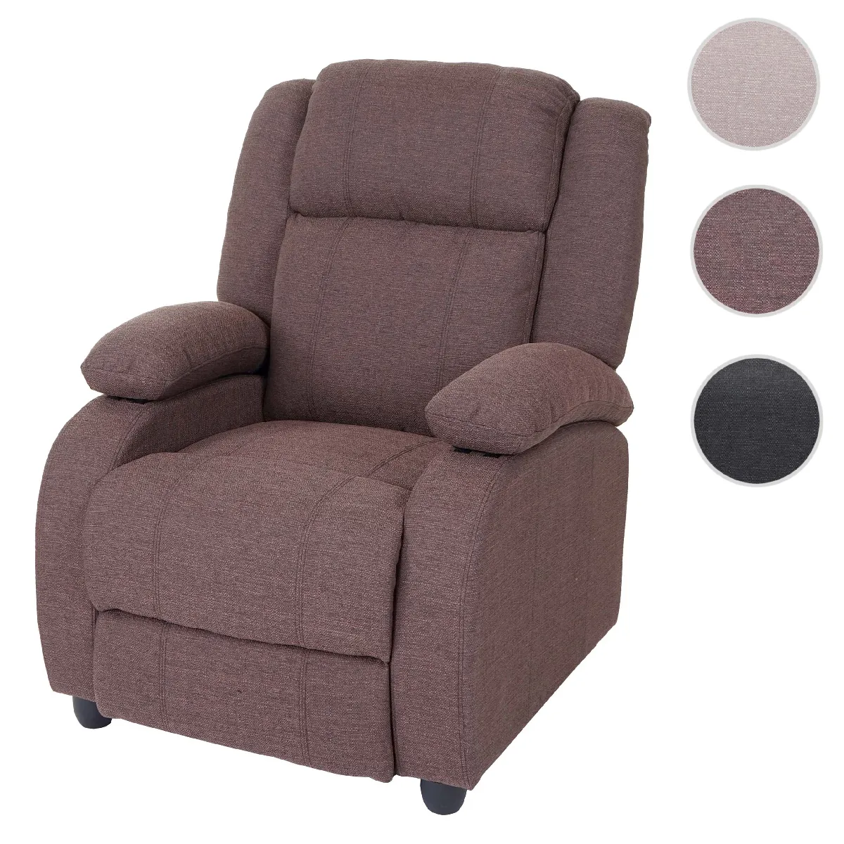 Mendler Marron Fauteuil Tv Relax Tissu