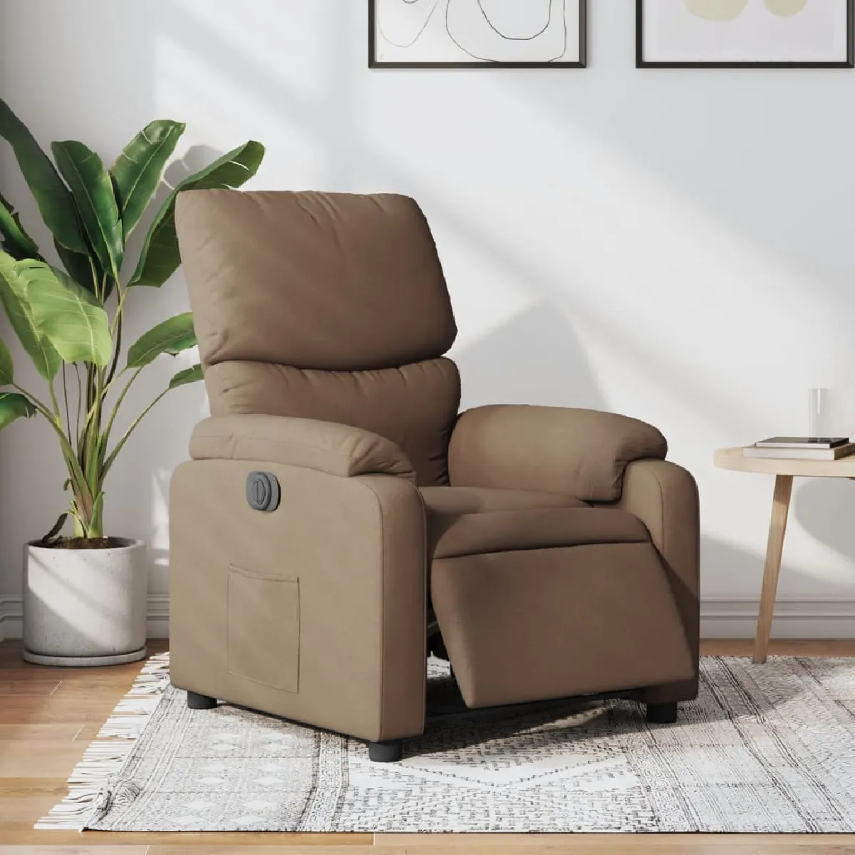 Vidaxl Marron Fauteuil Réglable Électrique Tissu - Image 2