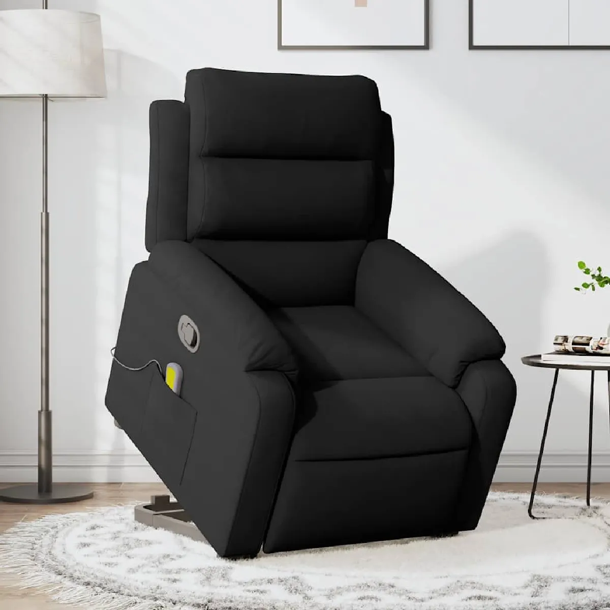 Vidaxl Noir Fauteuil De Massage, Relaxation Velours - Image 3