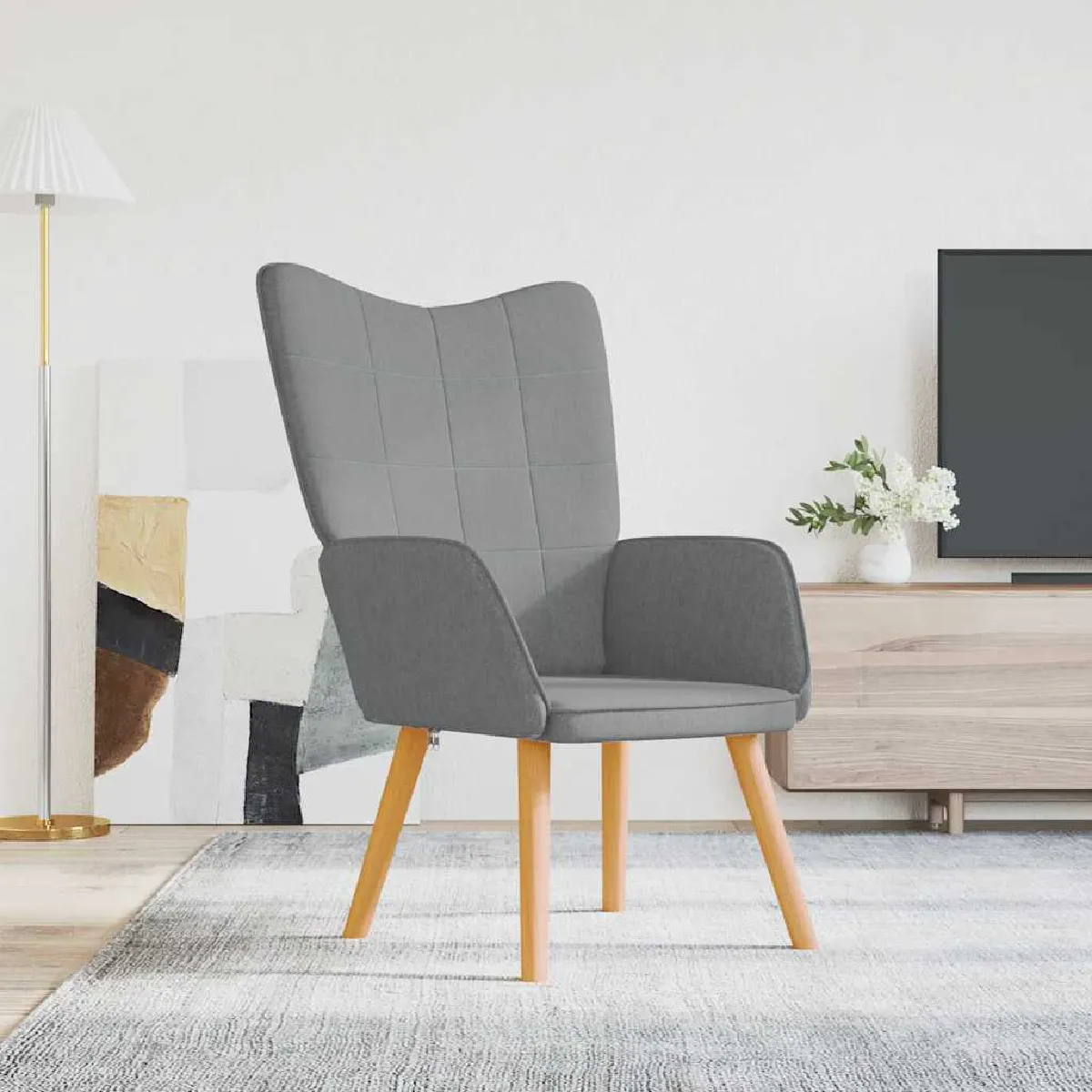 VIDAXL - Fauteuil de salon - Gris clair - Image 2