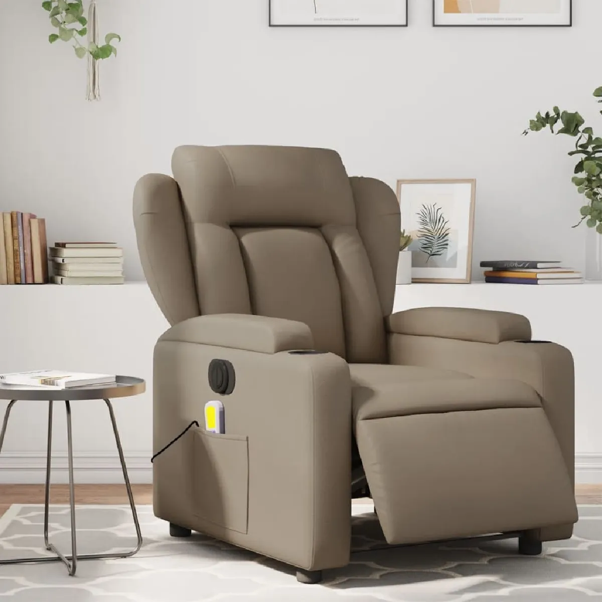 vidaXL Fauteuil de massage Cappuccino