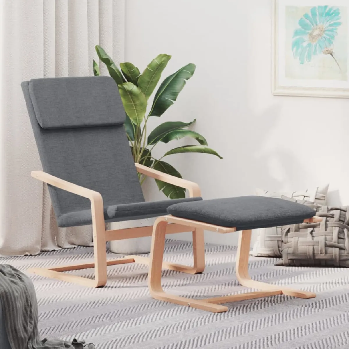 Vidaxl Gris Chaise De Relaxation - Foncé