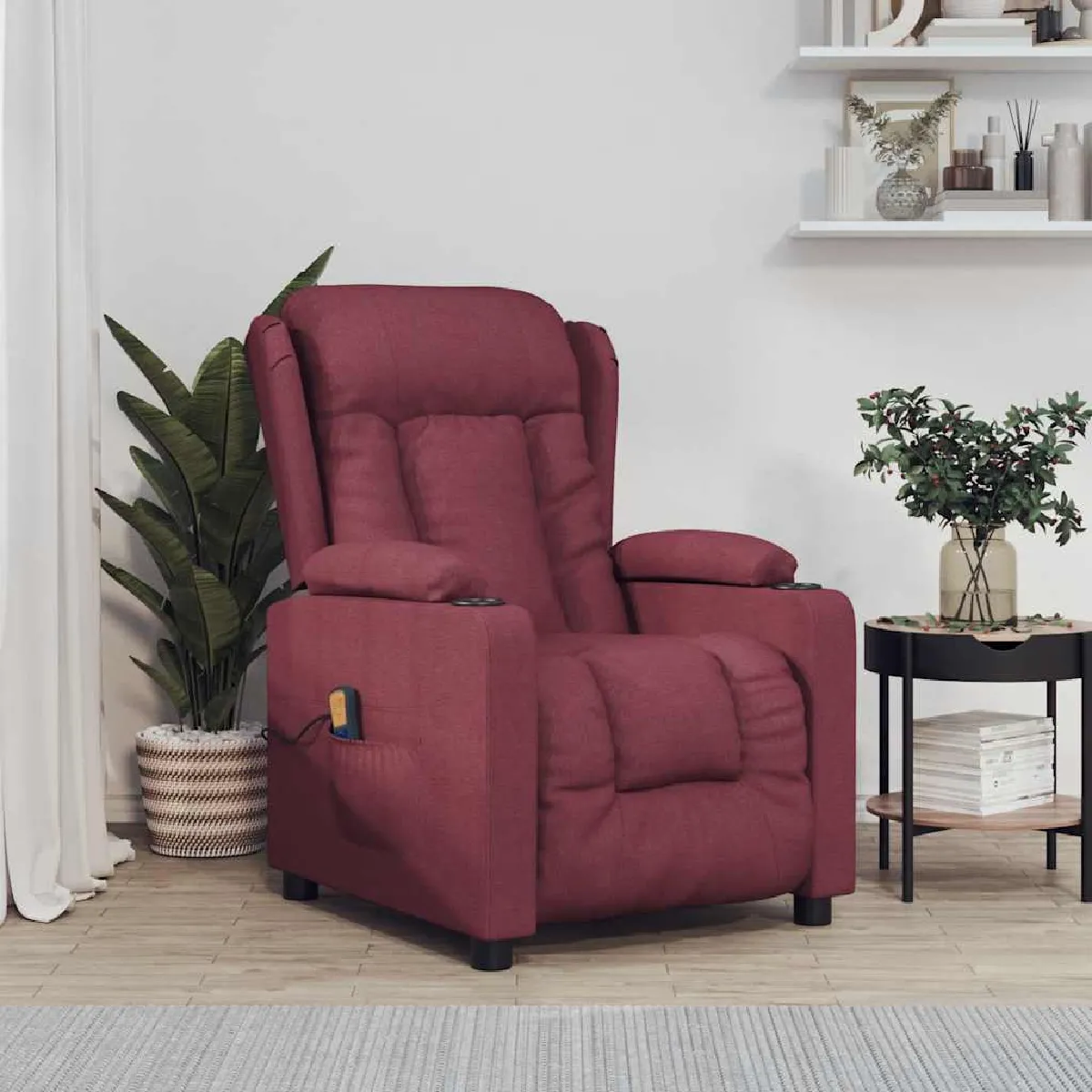Vidaxl Rouge Fauteuil De Massage - Bordeaux Tissu