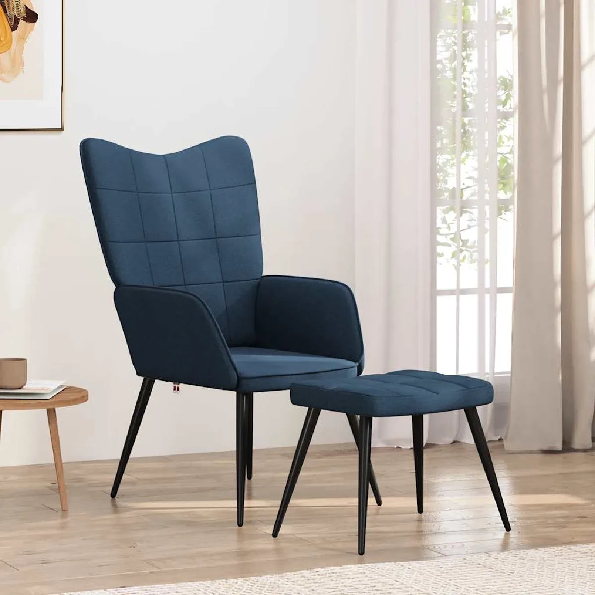 vidaXL Chaise de relaxation Velours Crème - vue 6