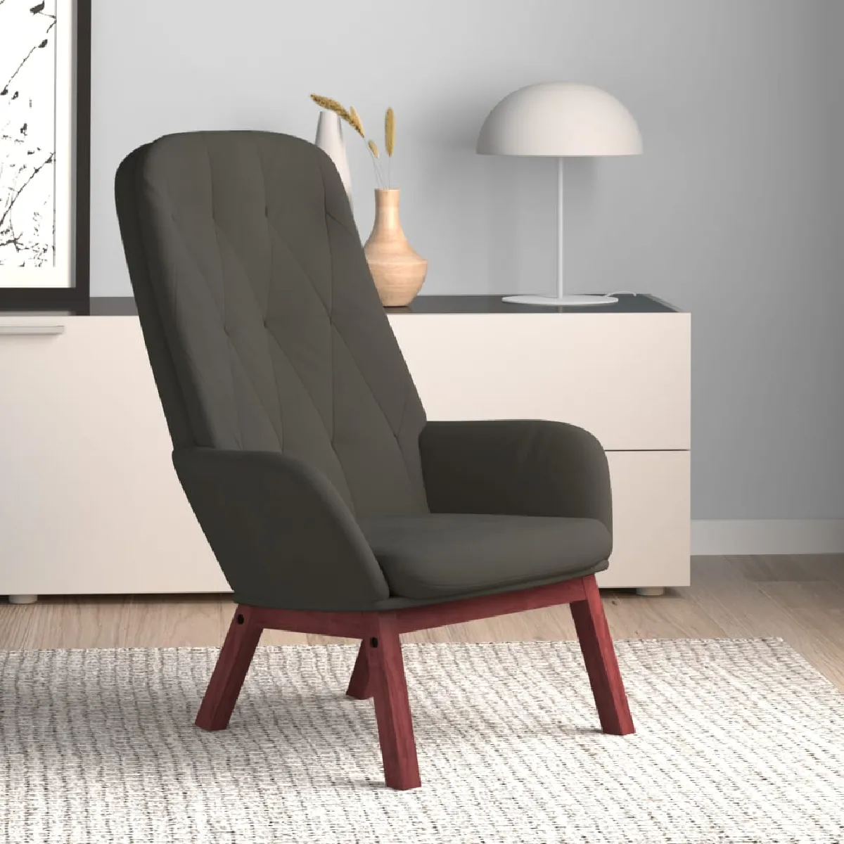 Vidaxl Gris Chaise De Relaxation - Foncé Velours