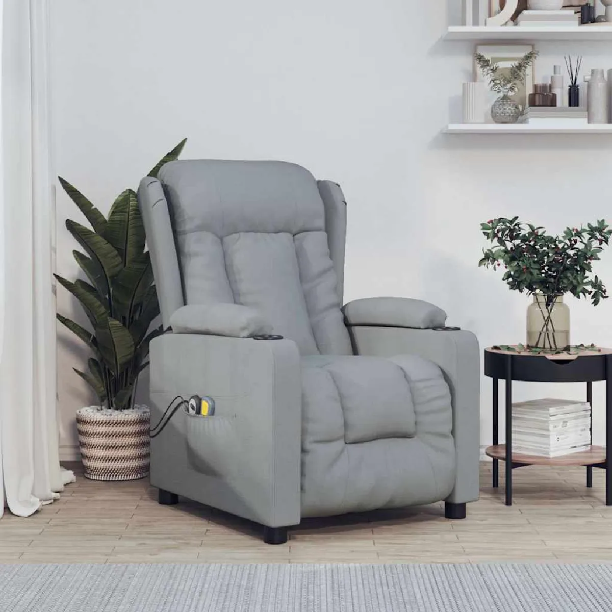 Vidaxl Gris/Clair Fauteuil Électrique De Massage