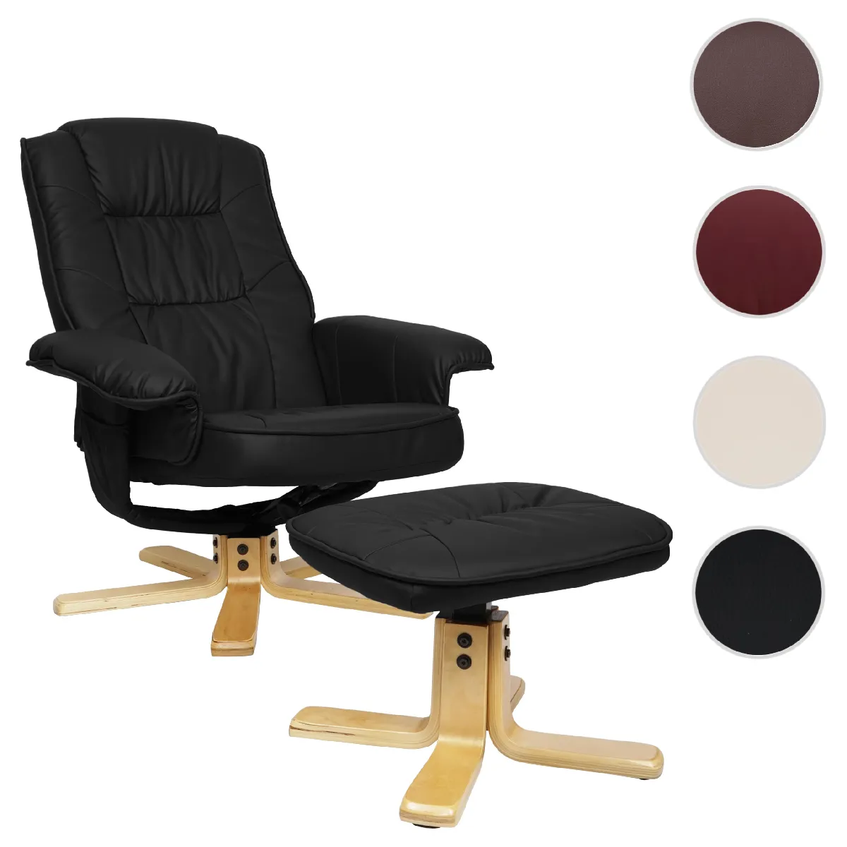 Mendler Noir Fauteuil Relax
