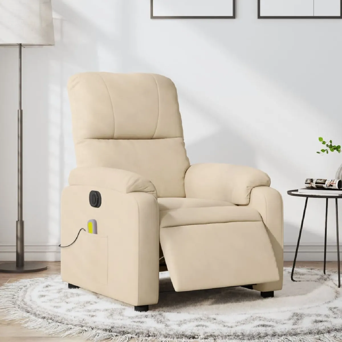 VidaXL Fauteuil de Massage Électrique Crème - vue 7