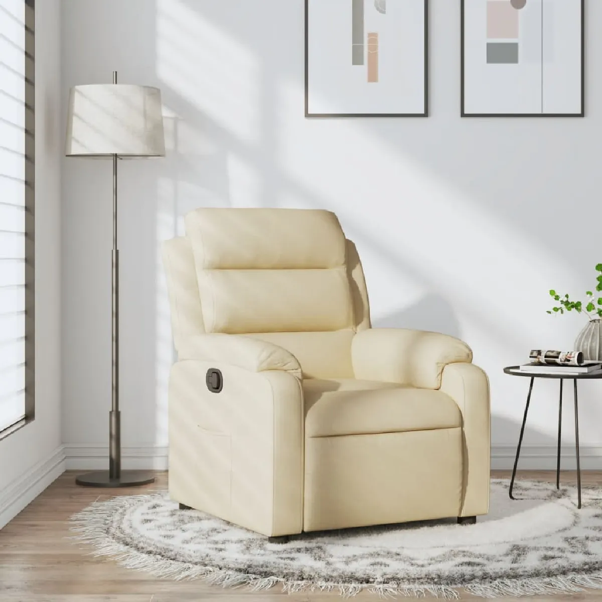 Non Communiqué Crème Vidaxl Fauteuil Réglable Tissu - Image 3