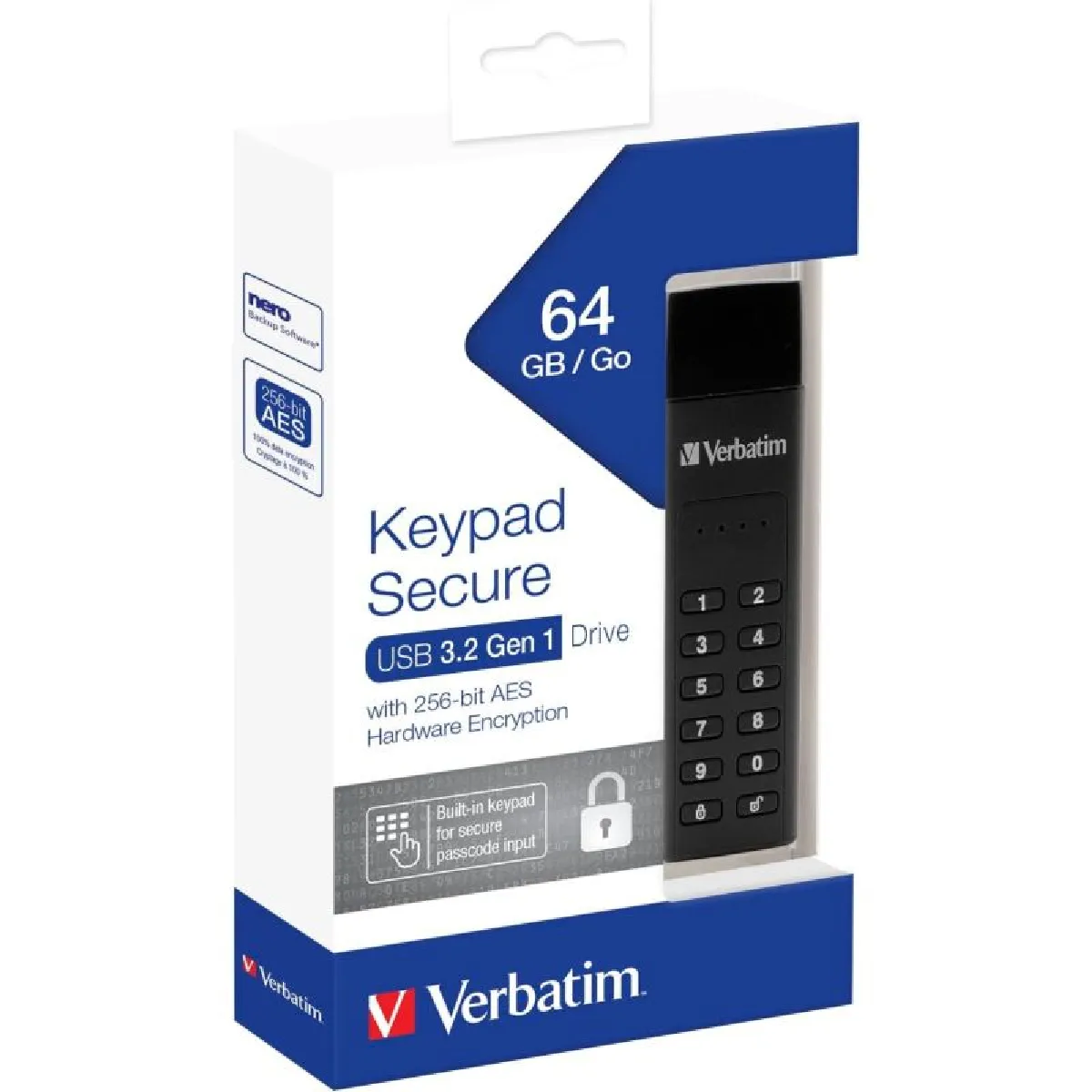 VERBATIM  Keypad Secure - 64 Go
