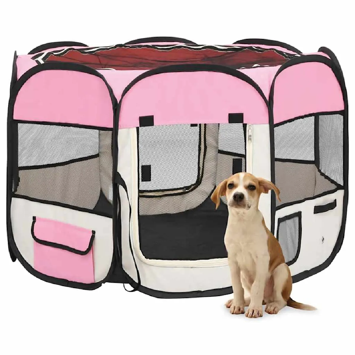 vidaXL Parc pliable rose 90x90x58 cm vidaXL Parc pliable rose 90x90x58 cm
