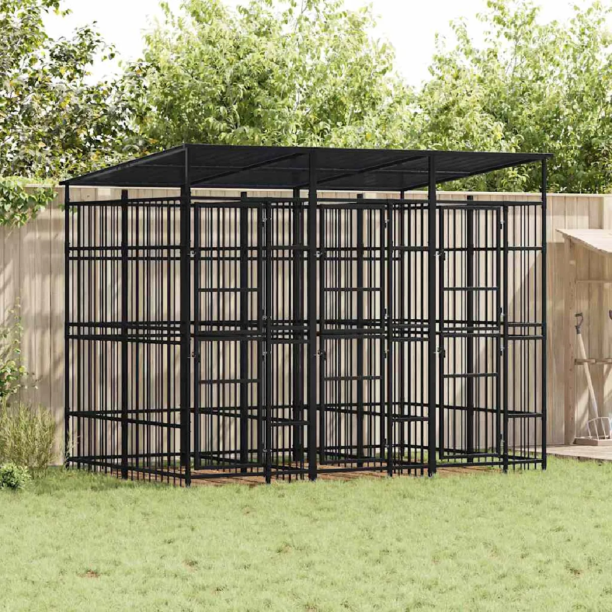 vidaXL Chenil Avec Toit Pour Chiens 5 53 m² - vue 2