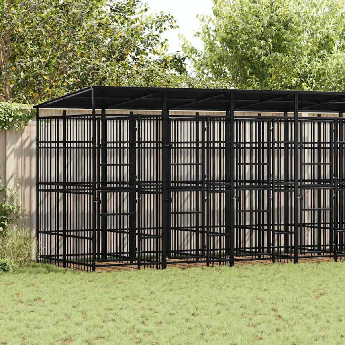 vidaXL Chenil Extérieur avec Toit 12,9 m²
