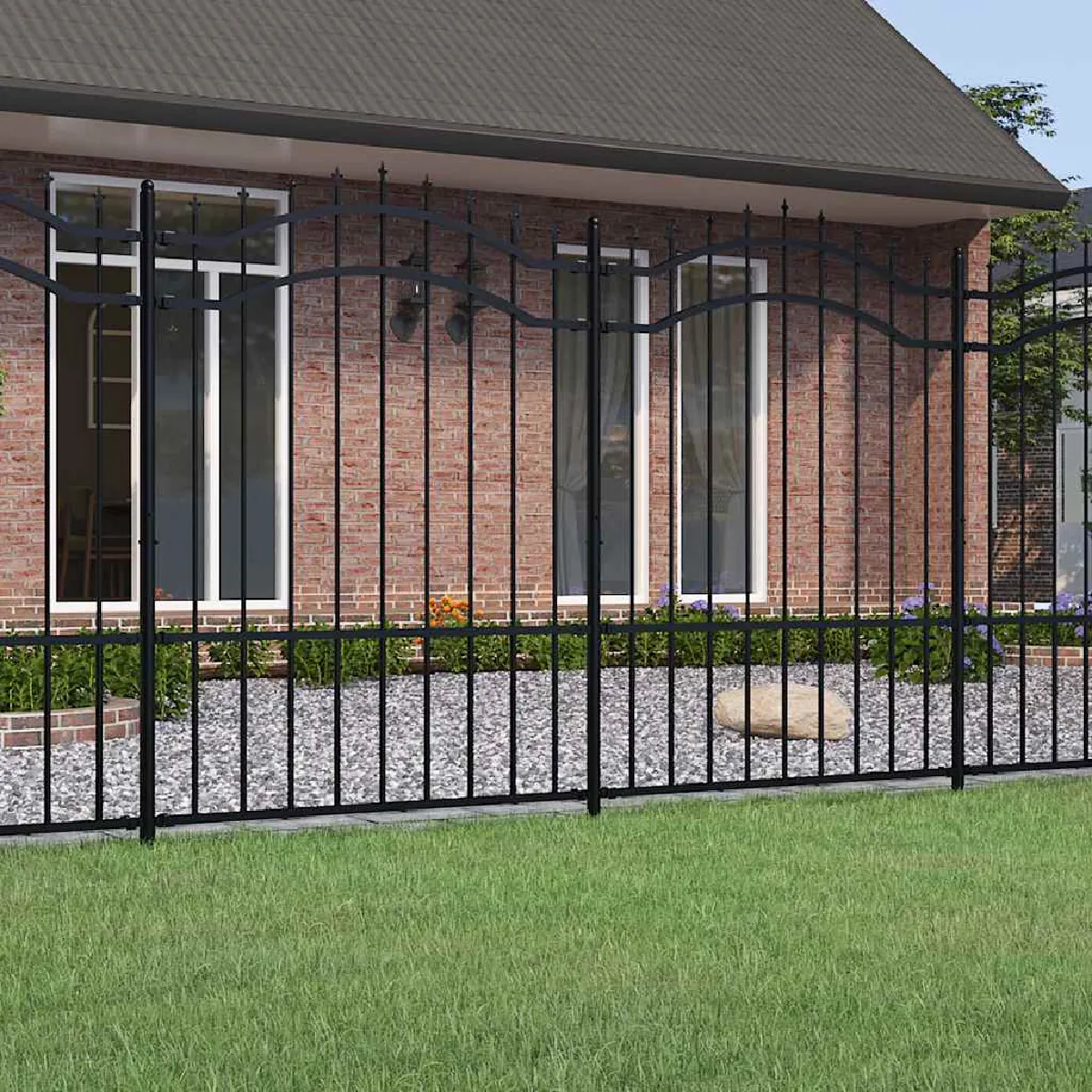 vidaXL Clôture de jardin avec sommet de lance 190 cm 151082 - vue 2