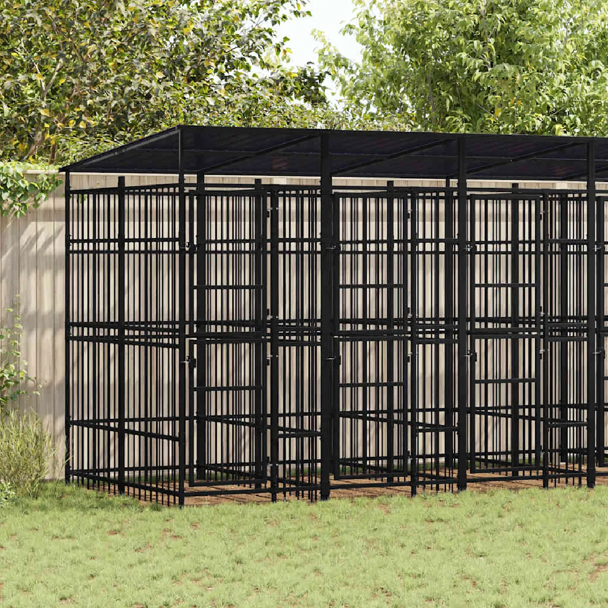 vidaXL Chenil avec toit Acier 11 06 m² - vue 2