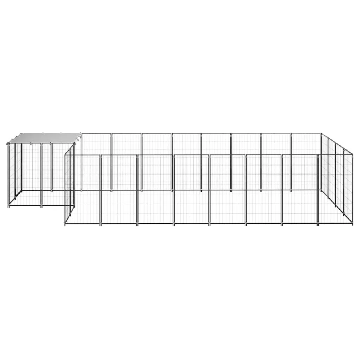 Helloshop26 Enclos pour chien en acier - 550 x 220 x 110 cm - Gris Helloshop26 Enclos pour chien en acier - 550 x 220 x 110 cm - Gris