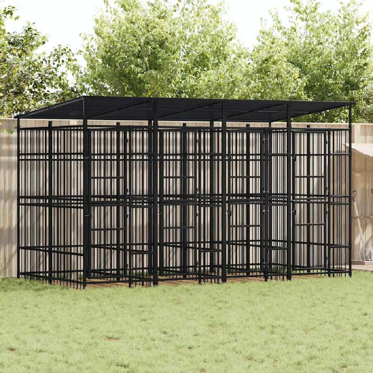 vidaXL Chenil avec toit Acier 7 37 mÂ² - vue 2