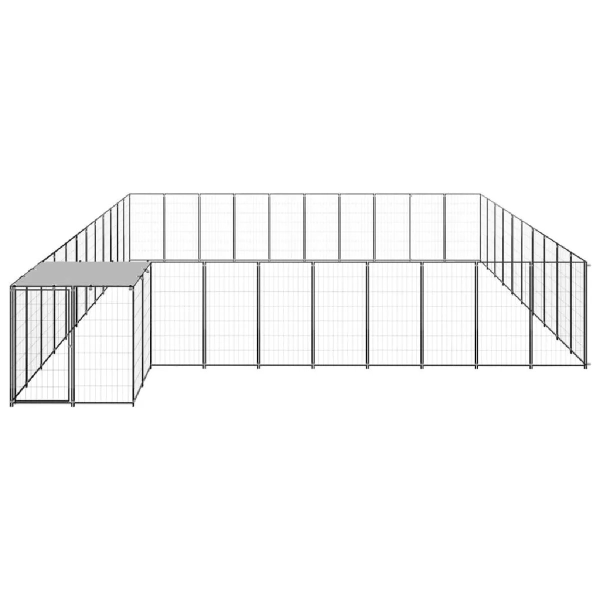 Helloshop26 Enclos pour chien avec toit - 660 x 550 x 110 cm - Gris Helloshop26 Enclos pour chien avec toit - 660 x 550 x 110 cm - Gris