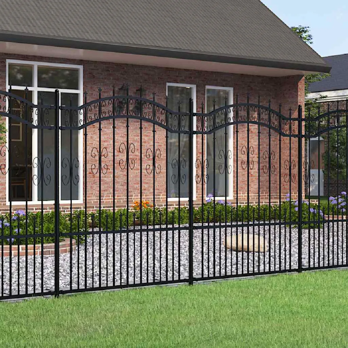 vidaXL Clôture de jardin avec sommet de lance
