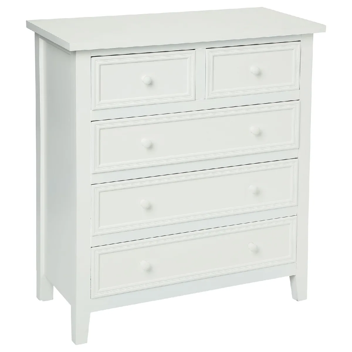 Commode en bois Charme - L. 72 x H. 81 cm - Blanc