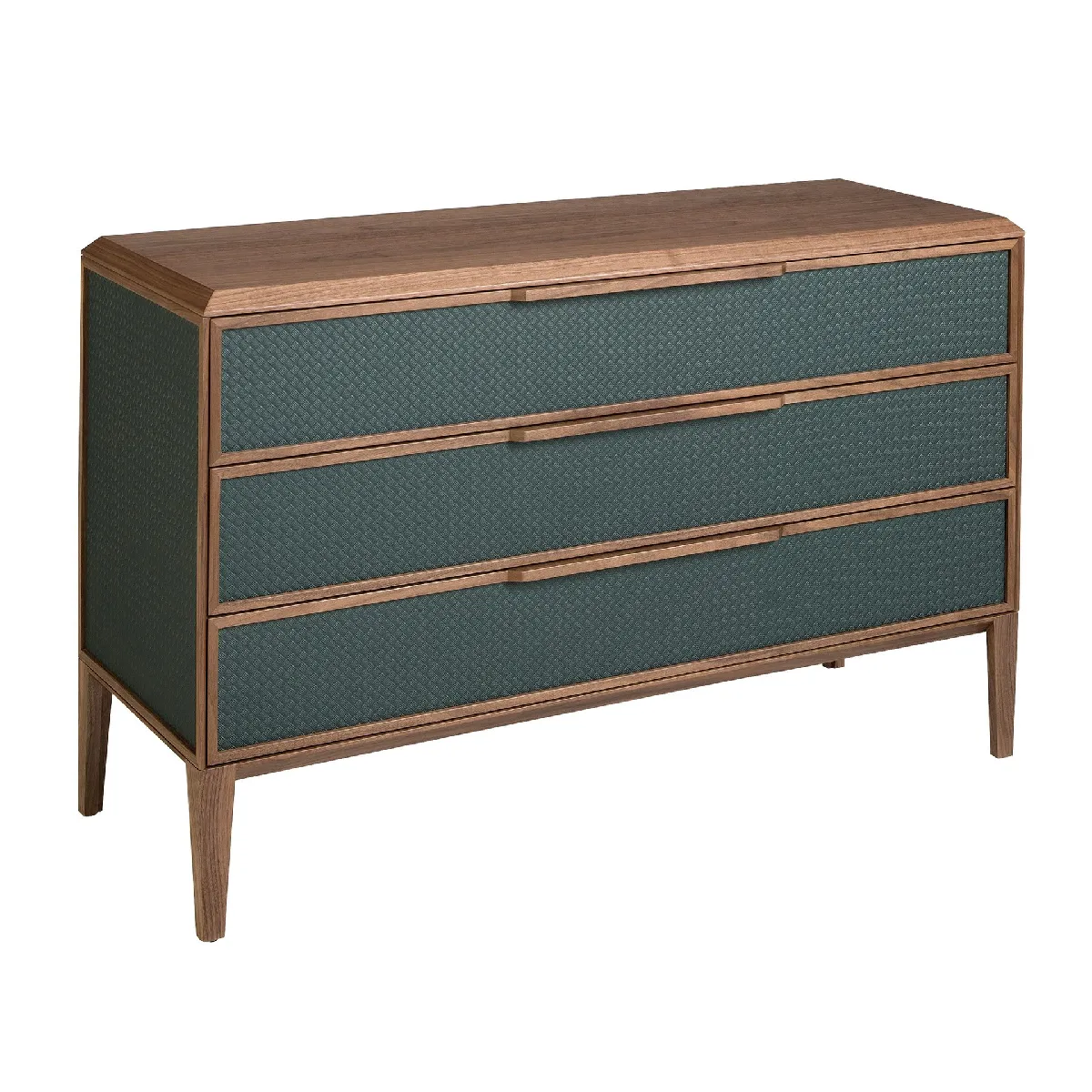 Commode en pvc vert foncé et noyer Commode en pvc vert foncé et noyer