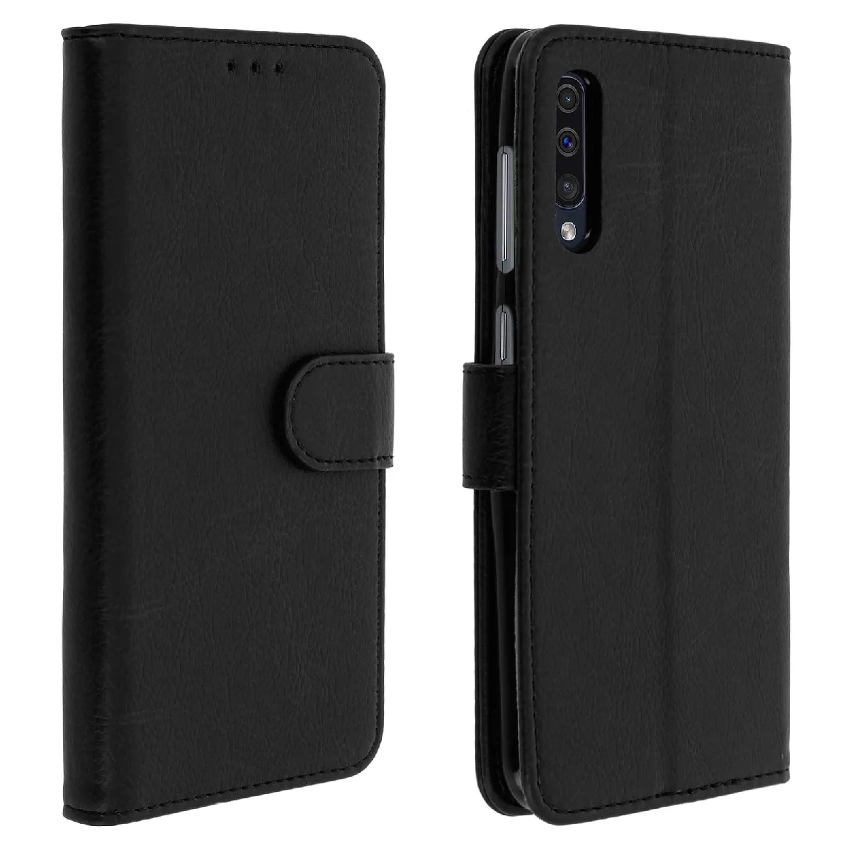 Avizar Noir Housse Pour Samsung Galaxy A50 Étui Portefeuille Support Stand