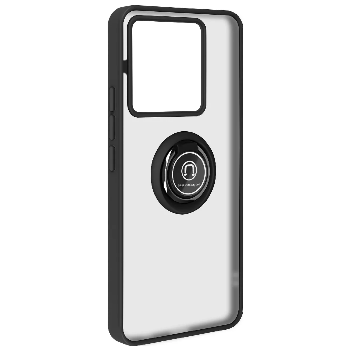Avizar Noir Coque Pour Redmi Note 13 Pro 5G Bague Métallique Fonction Support
