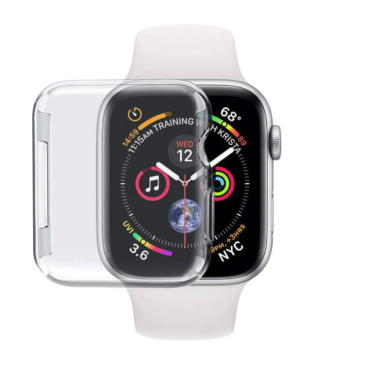 Avizar Coque Apple Watch 40Mm Protection Ecran Silicone Anti-Rayures Transparent