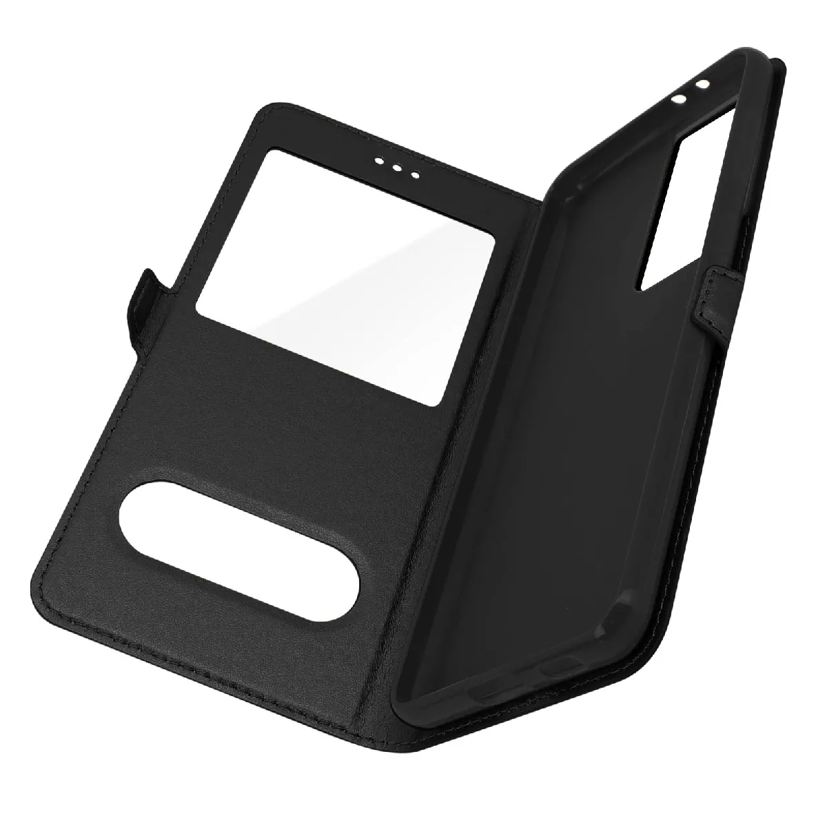 Avizar Noir Housse Pour Samsung Galaxy S21 Ultra Avec Double Fenêtre Support Vidéo