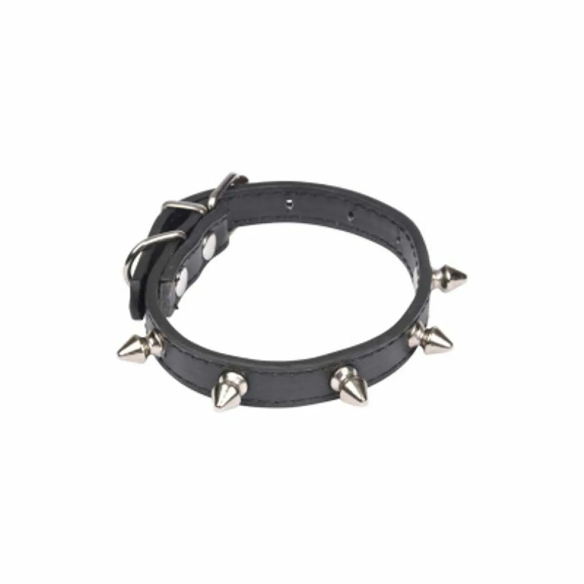 collier avec charms clous en polyuréthane 30*1.3cm - noir