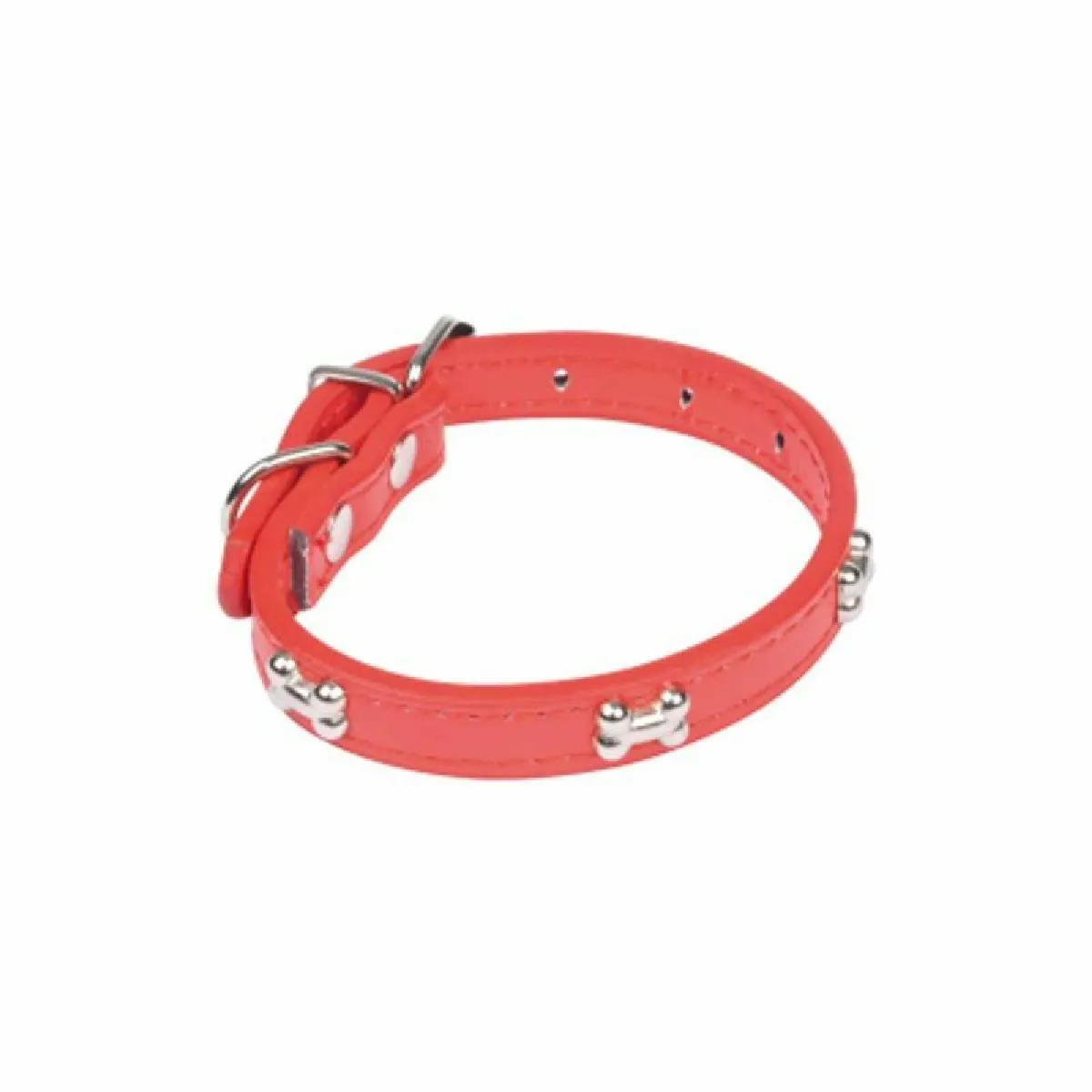 Comparer les prix de collier avec charms os en simili cuir 30*1.3cm - rouge