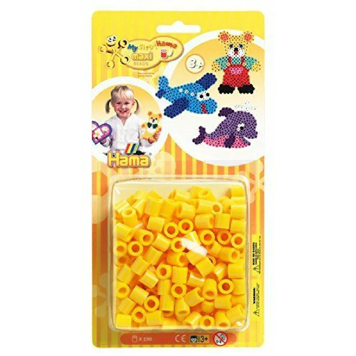 HAMA  Strijkkralen Perles &Agrave; Repasser Maxi - Jaune, 250 Pi&egrave;ces 