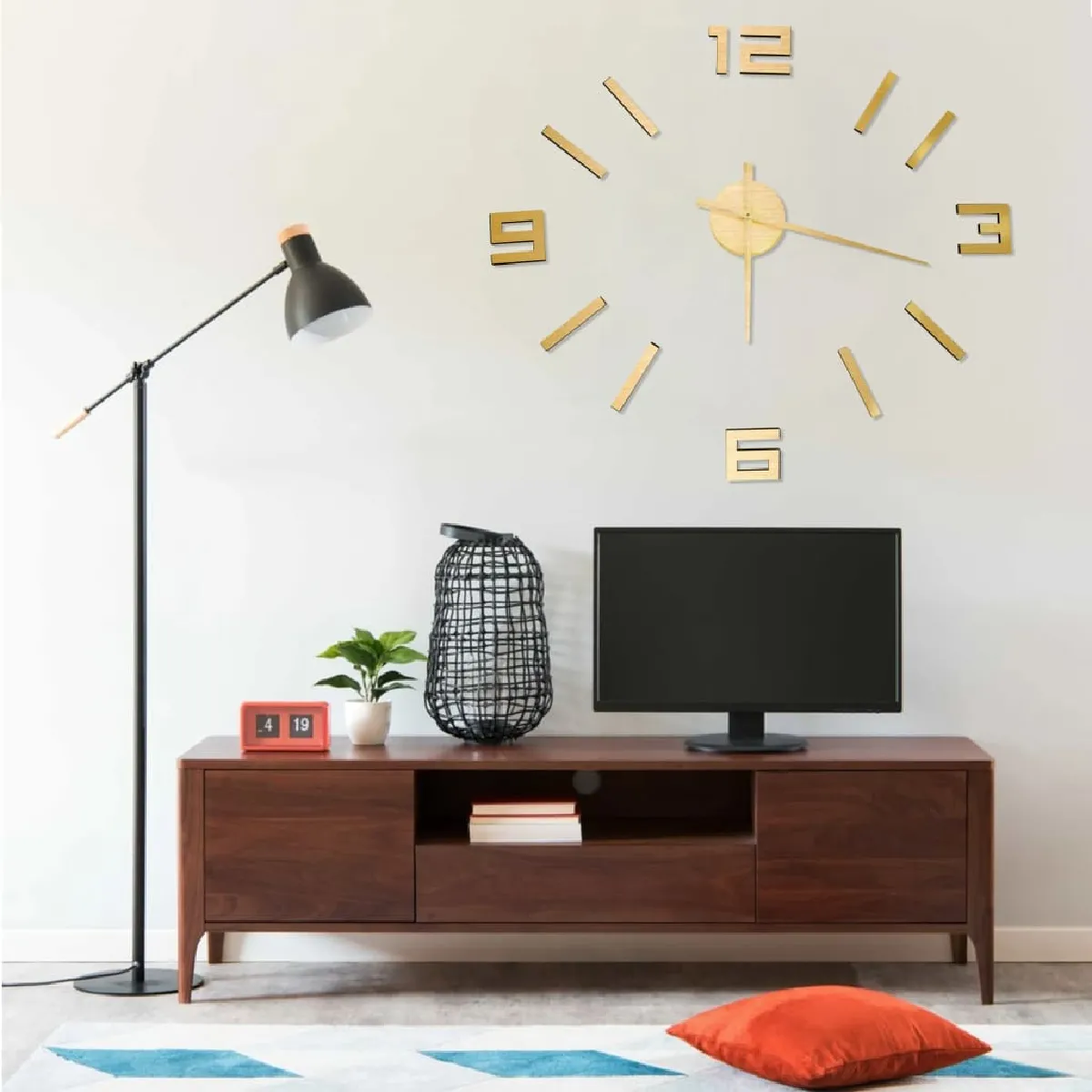 VIDAXL - Horloge Murale - Design 3D Moderne - 100 cm - Doré - Image 2