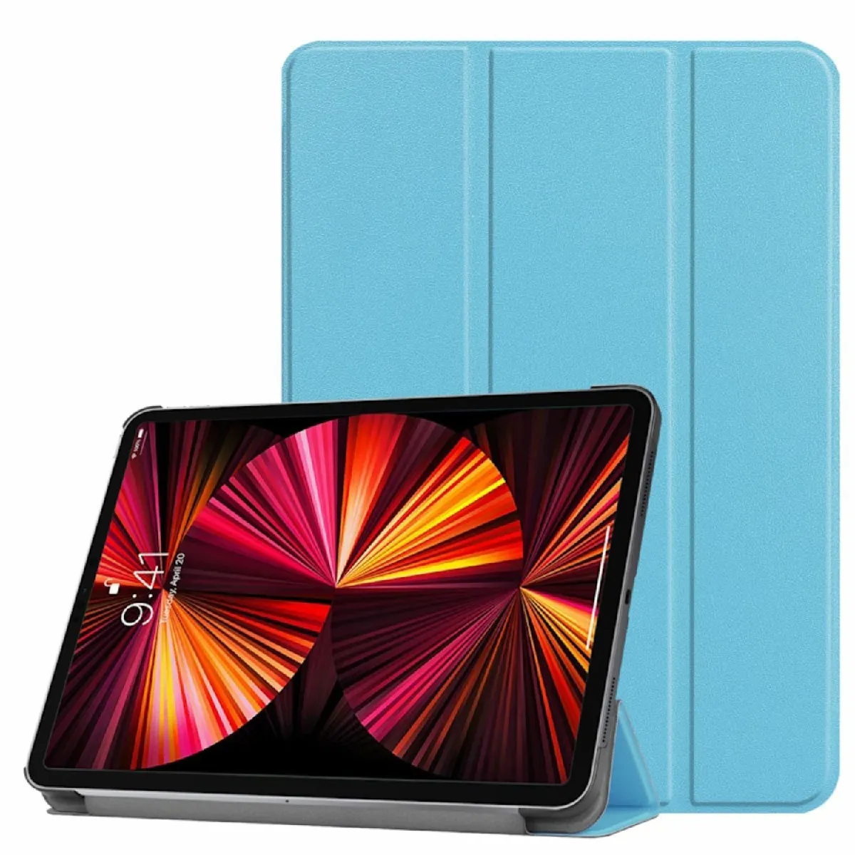 Ilike Bleu Étui Tablette À Support Triangulaire Pour Lenovo M10 Plus 10,6? - Ciel