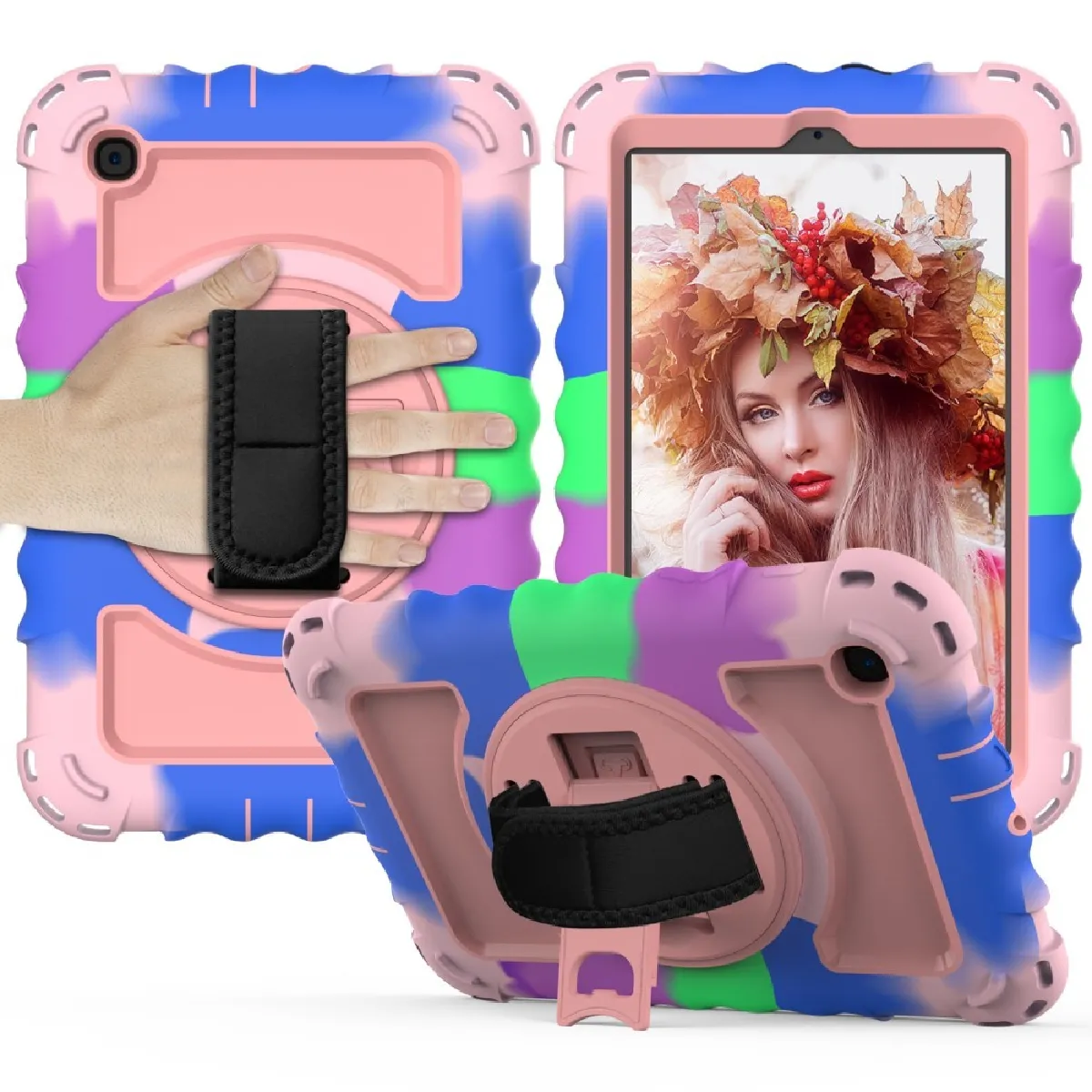 Générique Coque Tablette Avec Sangle Et Béquille Pivotante Pour Samsung Galaxy Tab A 8.4 (2020)