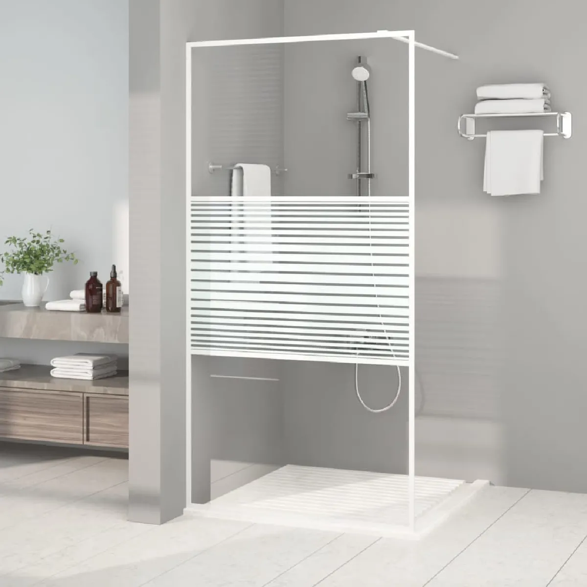 Vidaxl Paroi de douche Blanc 100x195 cm - vue 2