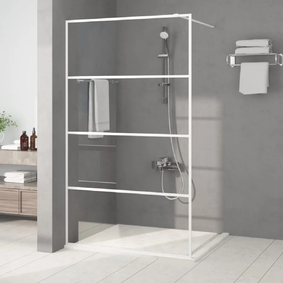vidaXL Paroi de douche Blanc 115x195 cm