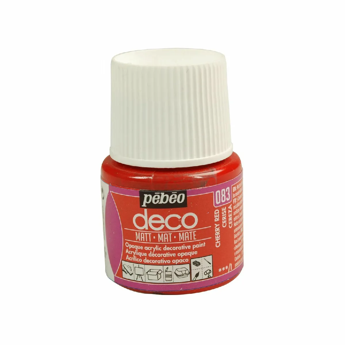 P&eacute;b&eacute;o 204083 D&eacute;co Acrylique Mat 1 Flacon Cerise 45 ml