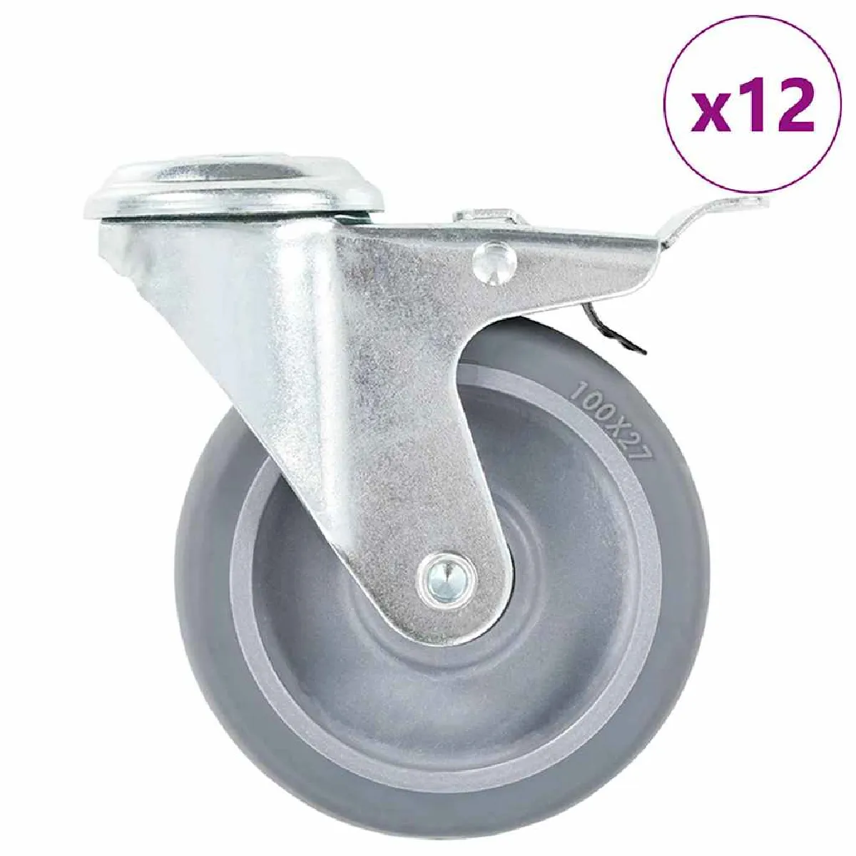 Vidaxl Roulettes Pivotantes 100 Mm - Lot De 12
