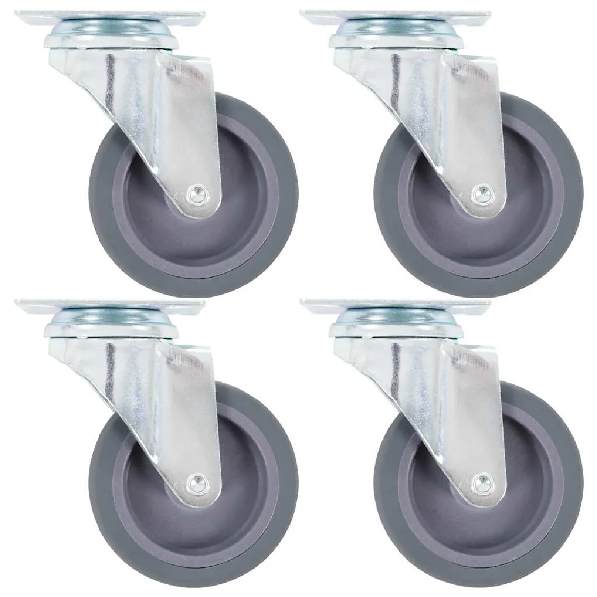 Vidaxl Gris Roulettes Pivotantes 4 Pcs 75 Mm - Image 2
