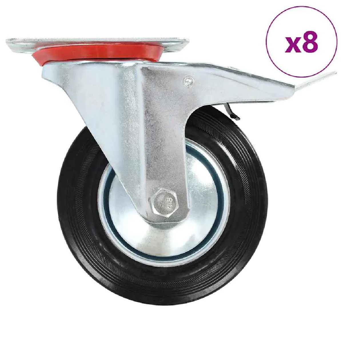 Vidaxl 8 Pcs Roulettes Pivotantes 160 Mm