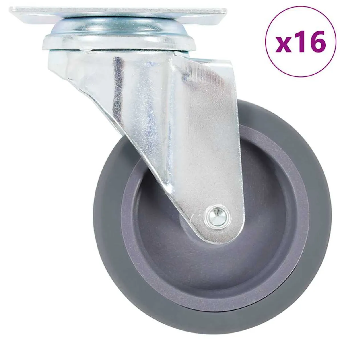 Vidaxl 16 Pcs Roulettes Pivotantes 75 Mm - Image 3