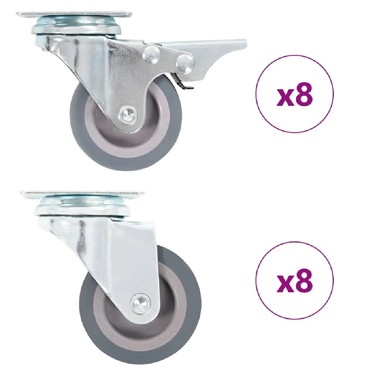 Vidaxl Roulettes Pivotantes - 50 Mm