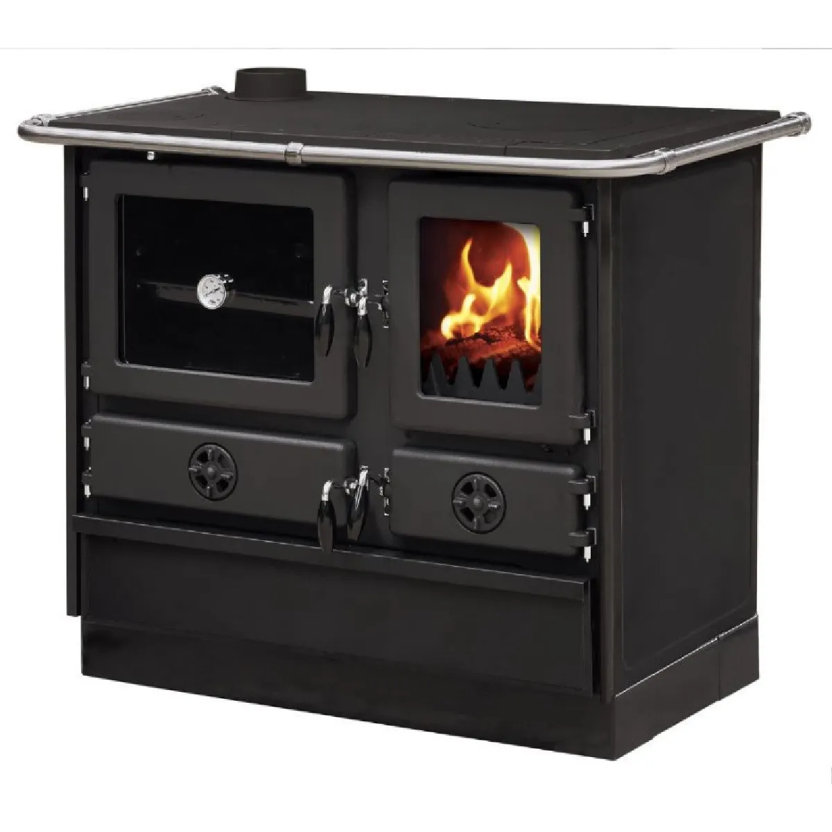 INTERSTOVES Cuisini&egrave;re &agrave; bois MAGNUM MBS en fonte Sortie c&ocirc;t&eacute; gauche -